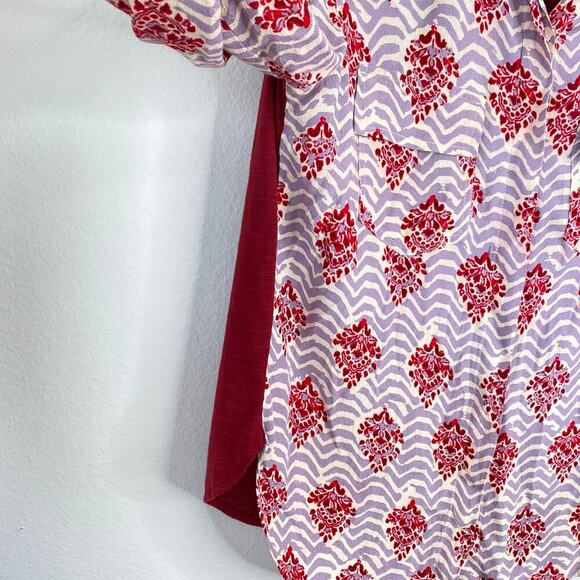 ANTHROPOLOGIE Porridge Medallion Mixed Media Top Boho Long Sleeve Blouse Small - Picture 6 of 7